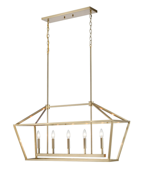 Millennium 3245-MG Five Light Pendant, Modern Gold