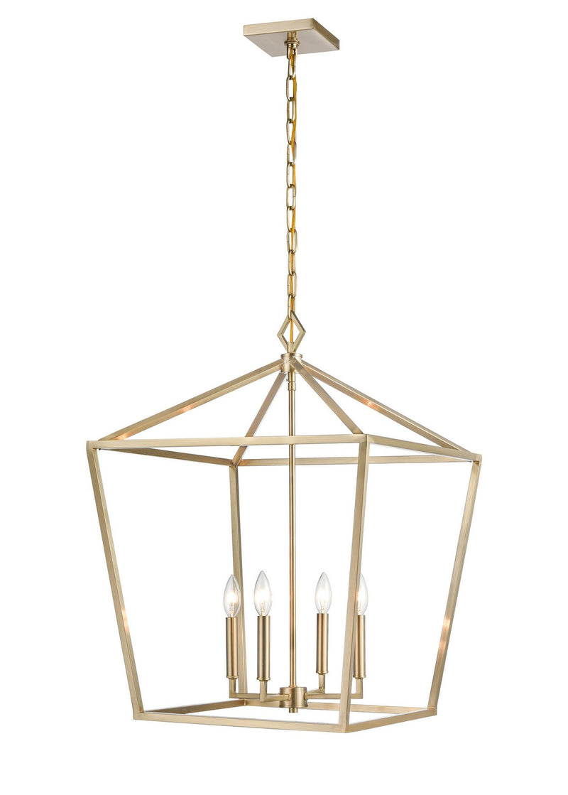 Millennium 3254-MG Four Light Pendant, Modern Gold