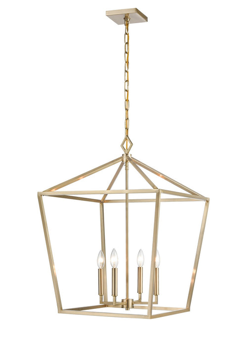 Millennium 3254-MG Four Light Pendant, Modern Gold