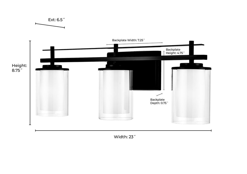 Millennium 5503-BN Three Light Wall Sconce, Brushed Nickel
