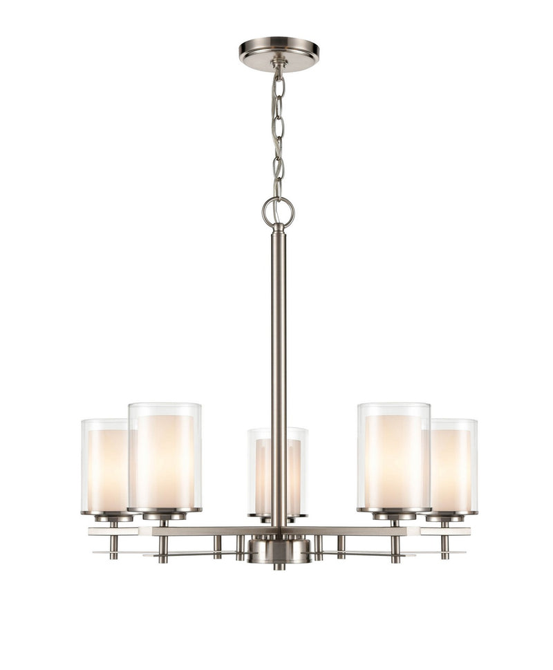 Millennium 5515-BN Five Light Chandelier, Brushed Nickel