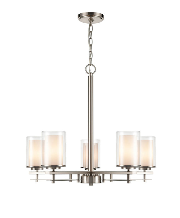Millennium 5515-BN Five Light Chandelier, Brushed Nickel