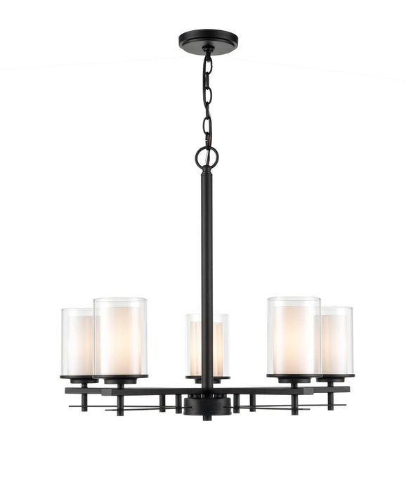 Millennium 5515-MB Five Light Chandelier, Matte Black