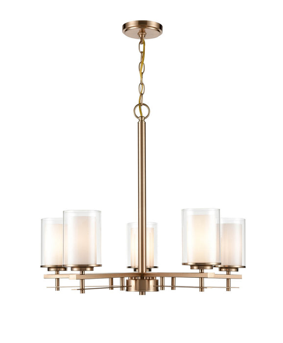 Millennium 5515-MG Five Light Chandelier, Modern Gold