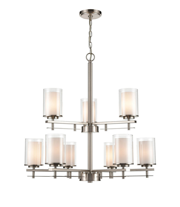 Millennium 5519-BN Nine Light Chandelier, Brushed Nickel