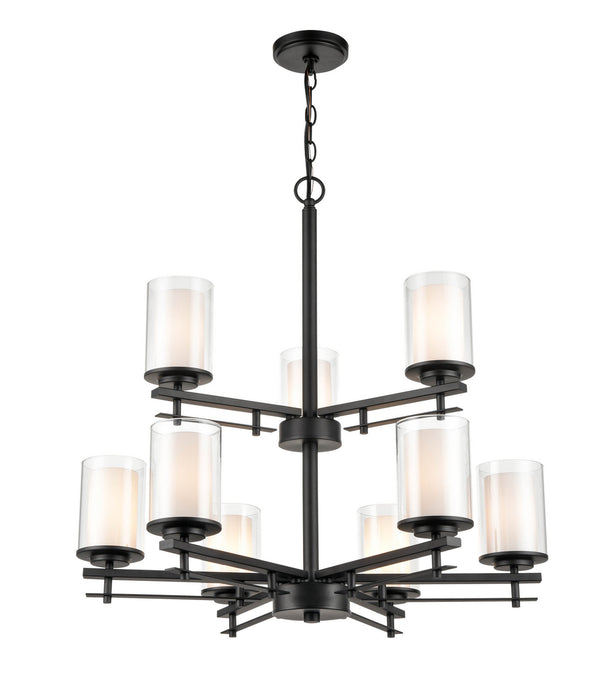 Millennium 5519-MB Nine Light Chandelier, Matte Black