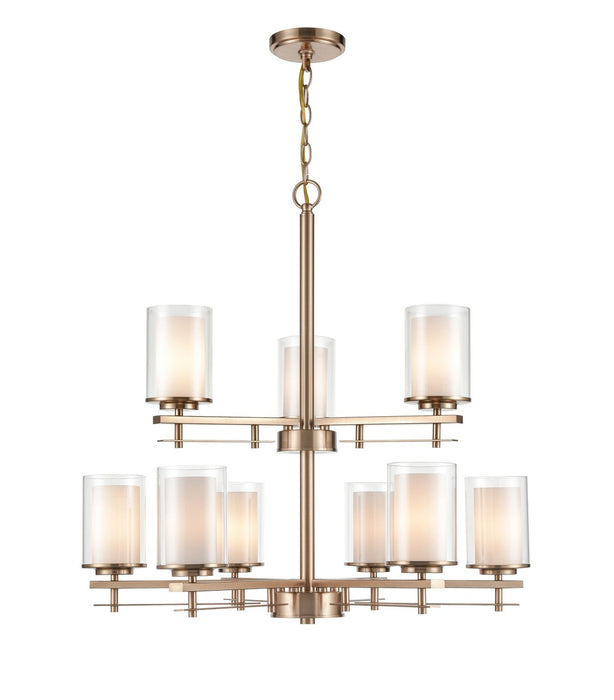 Millennium 5519-MG Nine Light Chandelier, Modern Gold