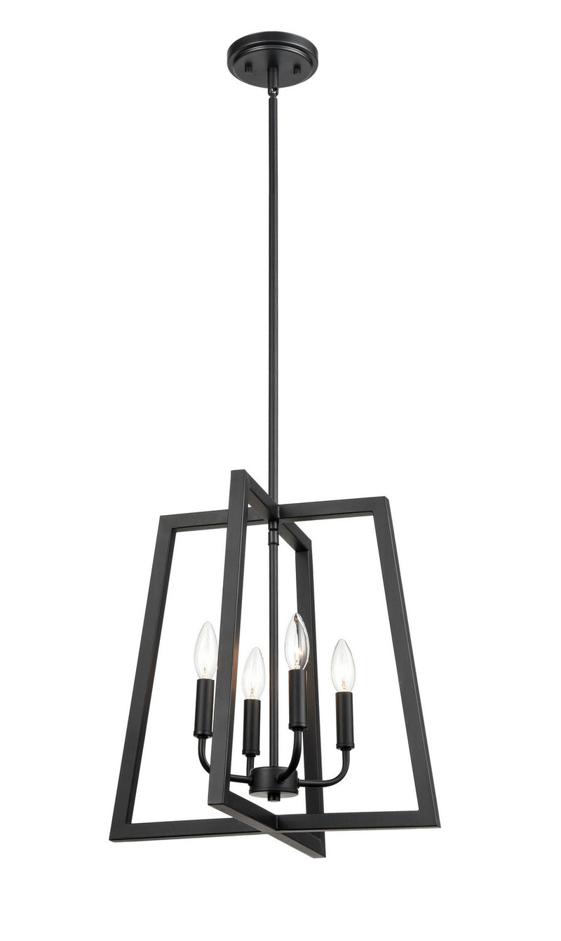 Millennium 8144-MB Four Light Pendant, Matte Black