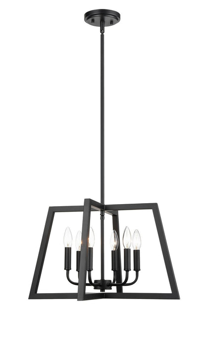 Millennium 8146-MB Six Light Pendant, Matte Black