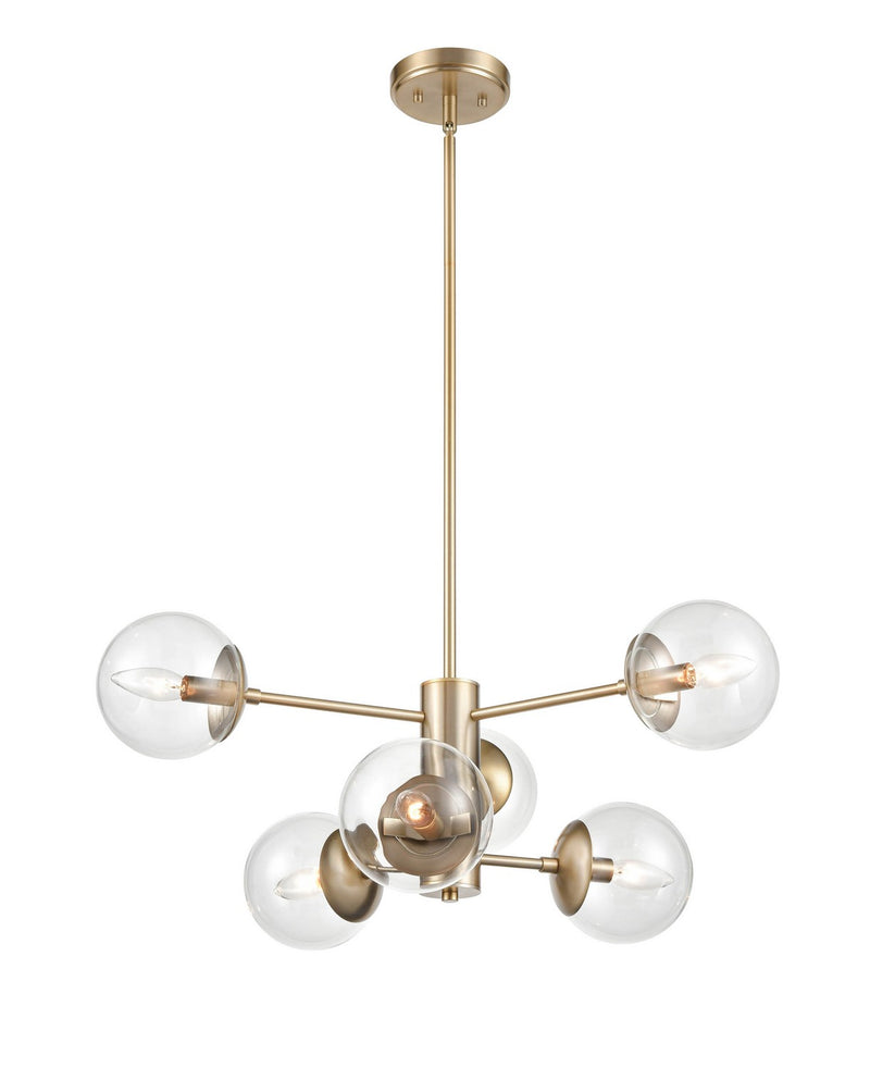Millennium 8156-MG Six Light Chandelier, Modern Gold