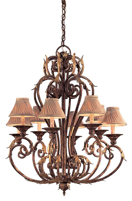 Metropolitan N6238-355 Eight Light Chandelier, Golden Bronze