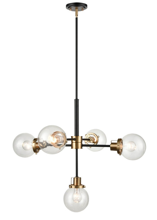 Millennium 9205-MB/MG Five Light Pendant, Matte Black Modern Gold