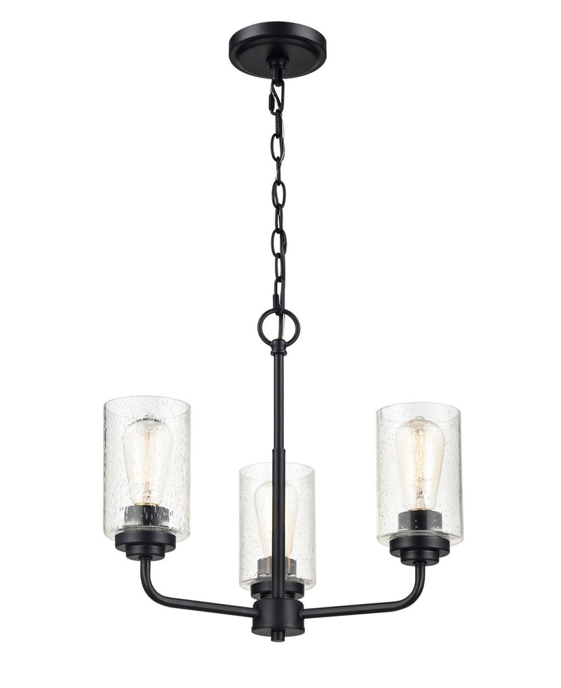 Millennium 9603-MB Three Light Chandelier, Matte Black