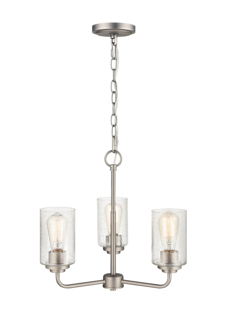 Millennium 9603-SN Three Light Chandelier, Satin Nickel