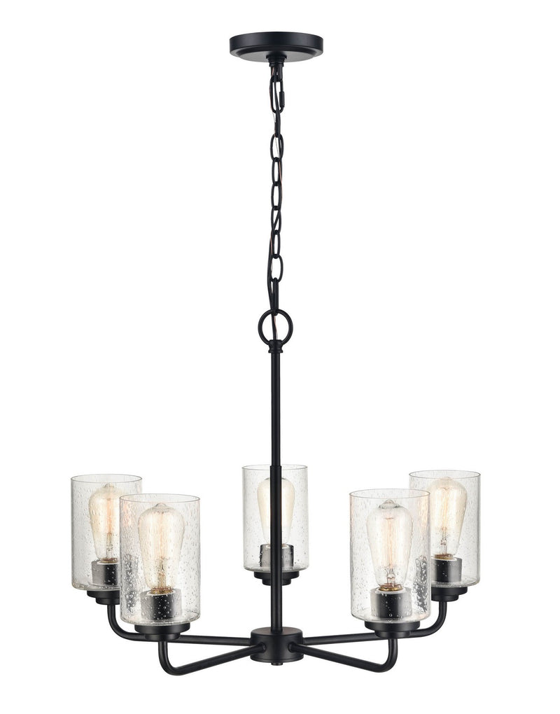 Millennium 9605-MB Five Light Chandelier, Matte Black
