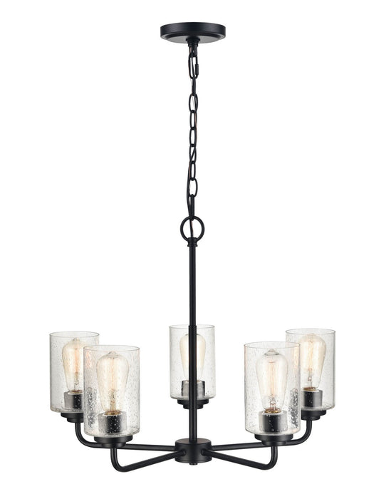 Millennium 9605-MB Five Light Chandelier, Matte Black