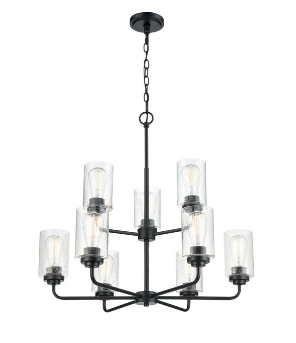 Millennium 9609-MB Nine Light Chandelier, Matte Black