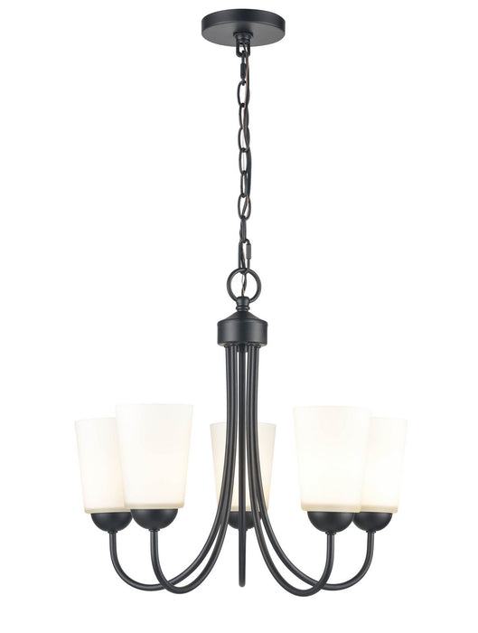 Millennium 9805-MB Five Light Chandelier, Matte Black