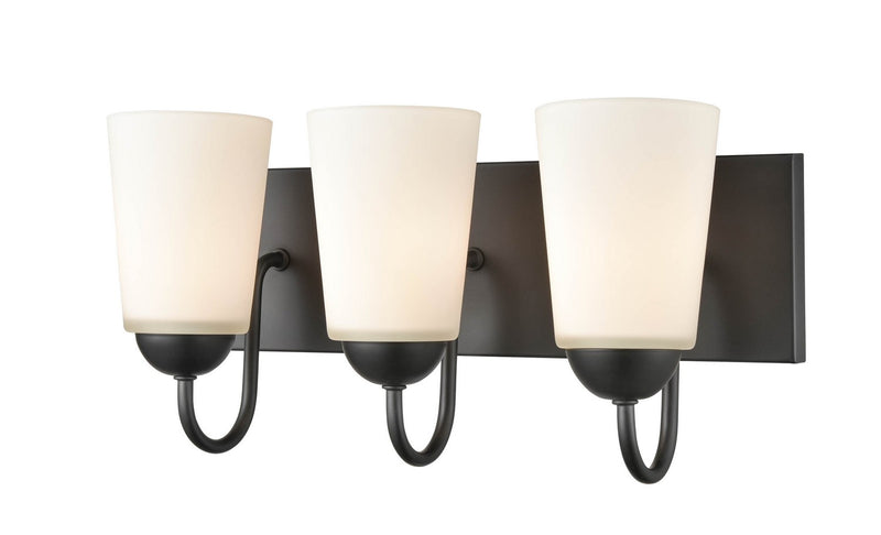 Millennium 9813-MB Three Light Vanity, Matte Black