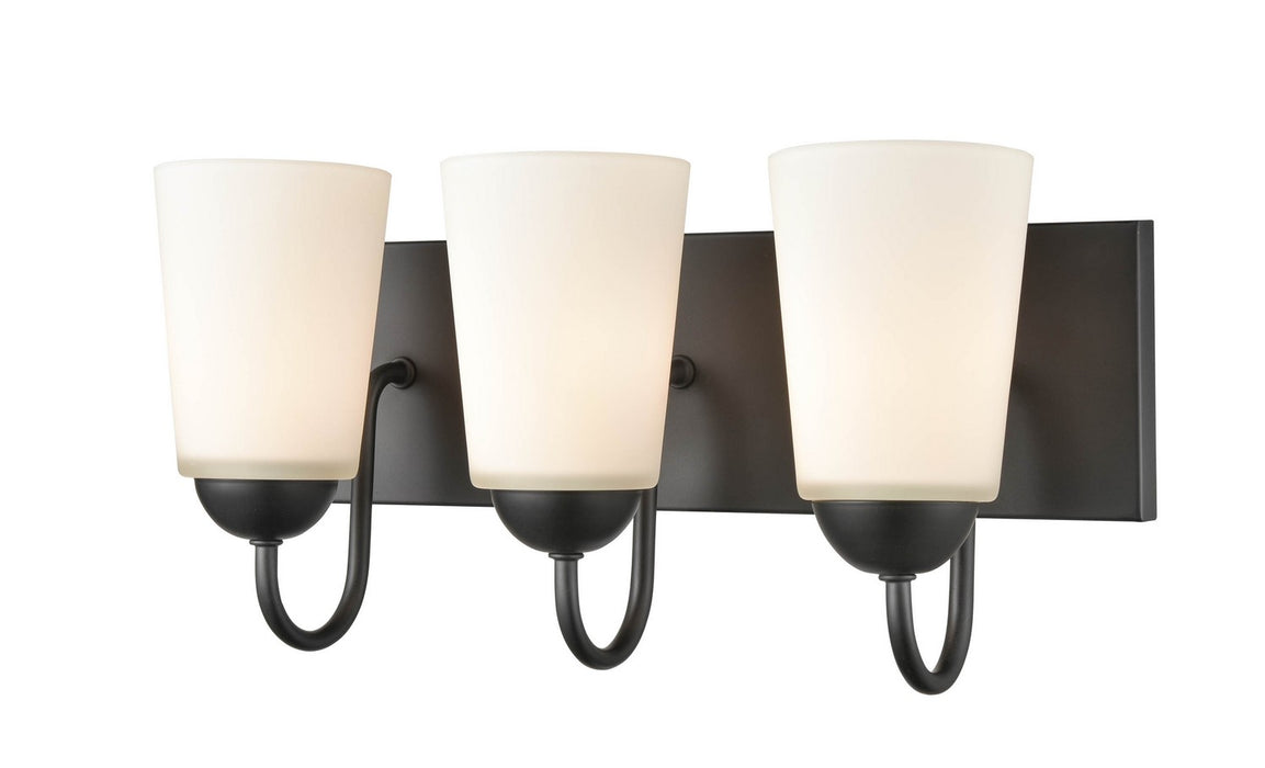 Millennium 9813-MB Three Light Vanity, Matte Black