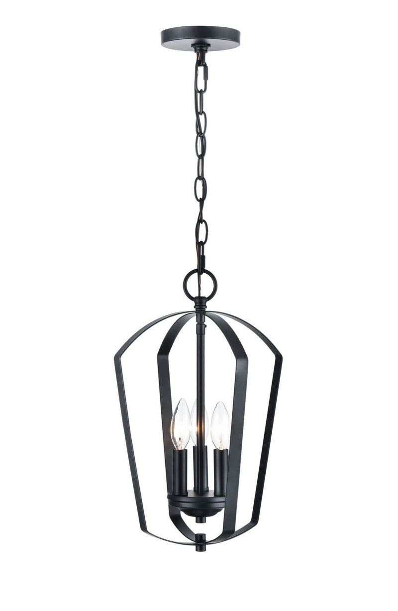 Millennium 9823-MB Three Light Chandelier, Matte Black