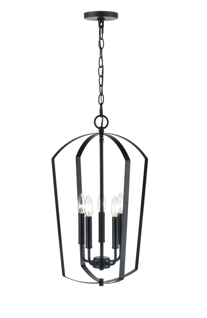Millennium 9825-MB Five Light Chandelier, Matte Black
