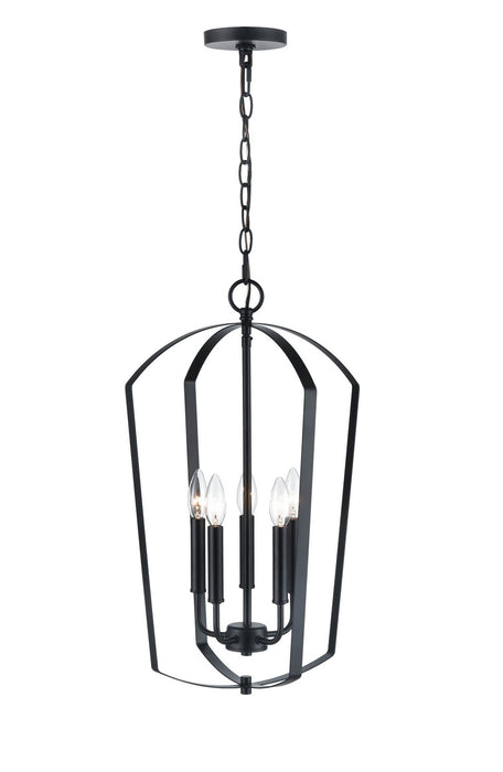 Millennium 9825-MB Five Light Chandelier, Matte Black