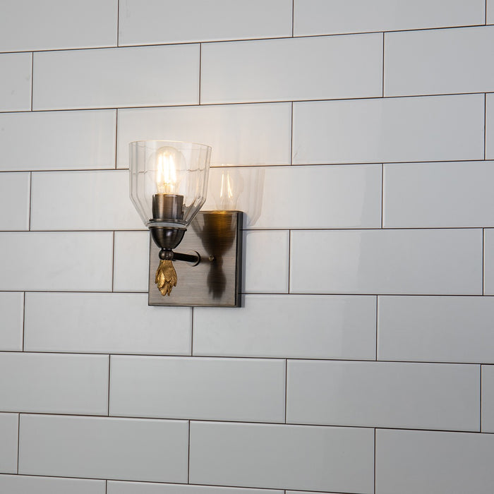 Lucas + McKearn BB1000DB-1-F1G One Light Wall Sconce, Dark Bronze