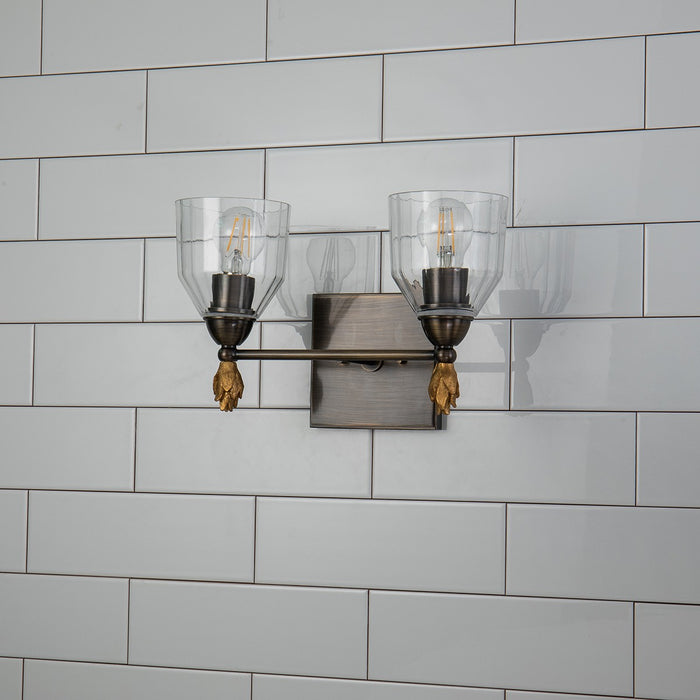 Lucas + McKearn BB1000DB-2-F1G Two Light Vanity, Dark Bronze