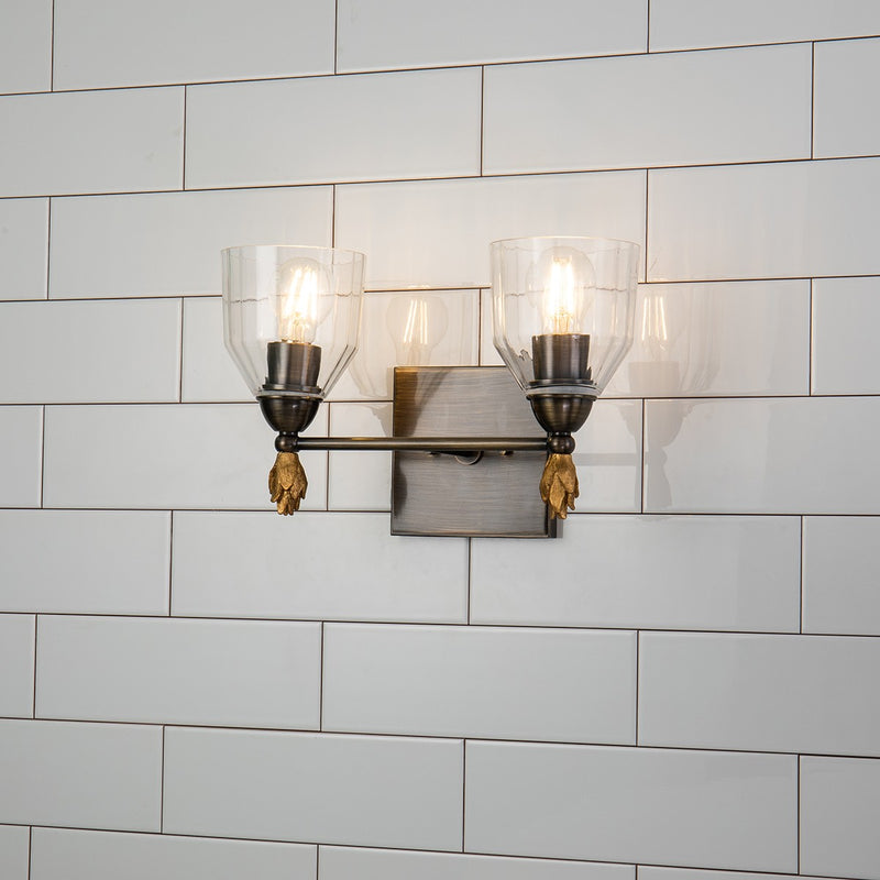Lucas + McKearn BB1000DB-2-F1G Two Light Vanity, Dark Bronze