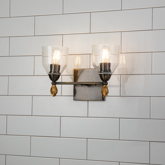 Lucas + McKearn BB1000DB-2-F1G Two Light Vanity, Dark Bronze