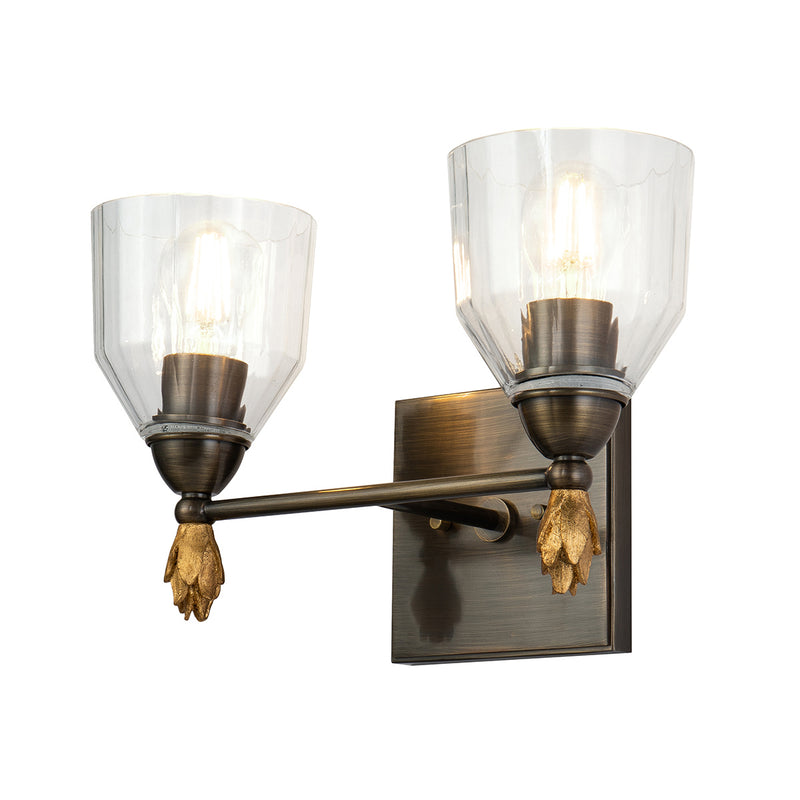 Lucas + McKearn BB1000DB-2-F1G Two Light Vanity, Dark Bronze