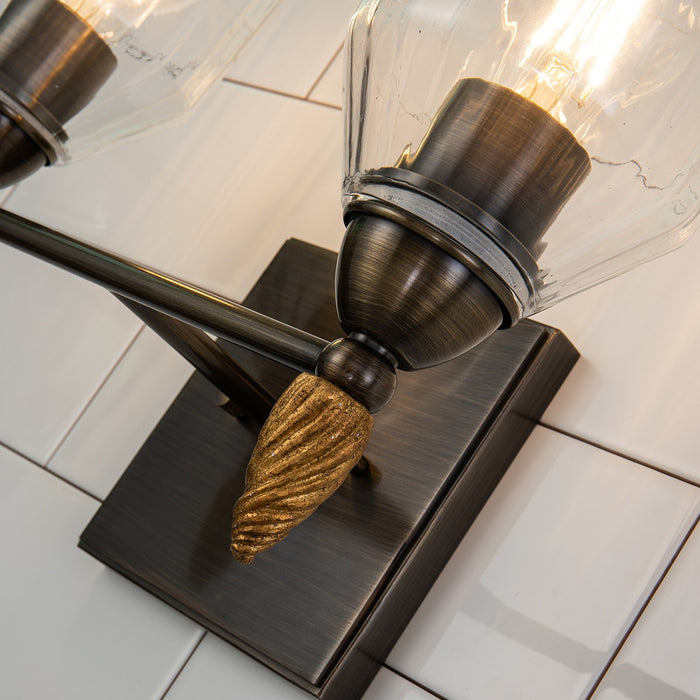 Lucas + McKearn BB1000DB-2-F2G Two Light Vanity, Dark Bronze