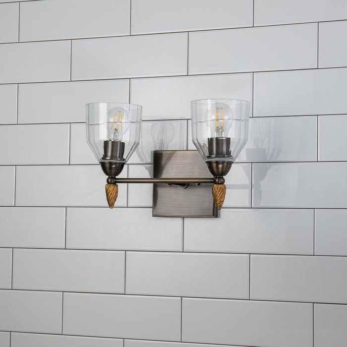 Lucas + McKearn BB1000DB-2-F2G Two Light Vanity, Dark Bronze