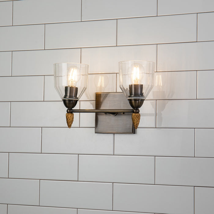 Lucas + McKearn BB1000DB-2-F2G Two Light Vanity, Dark Bronze