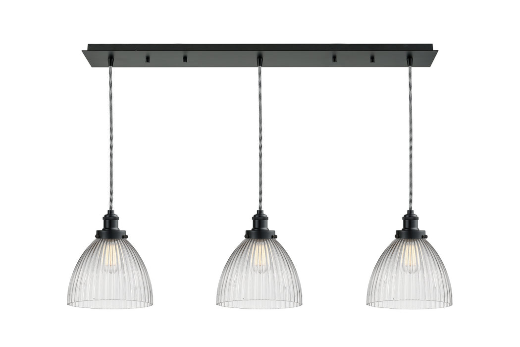 Innovations 123BK-10BW-1H-BK-G222 Three Light Pendant, Matte Black
