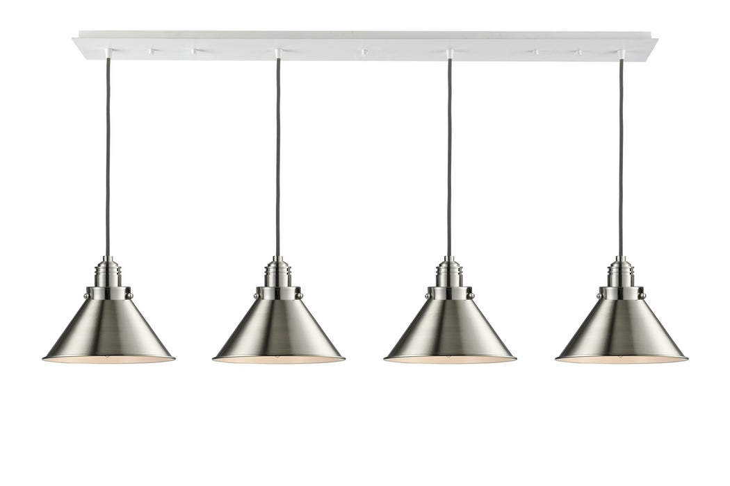 Innovations 124W-10GY-2H-SN-M10-SN Four Light Linear Pendant, White