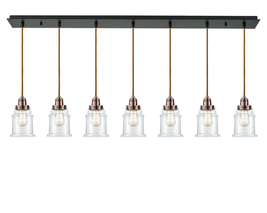 Innovations 127BK-10CR-2H-AC-G182 Seven Light Linear Pendant, Matte Black