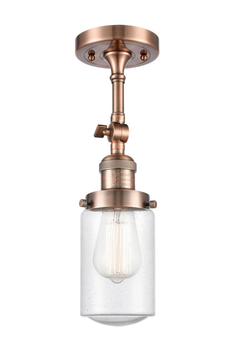 Innovations 201F-AC-G314-LED LED Semi-Flush Mount, Antique Copper