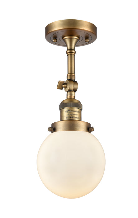 Innovations 201F-BB-G201-6 One Light Semi-Flush Mount, Brushed Brass