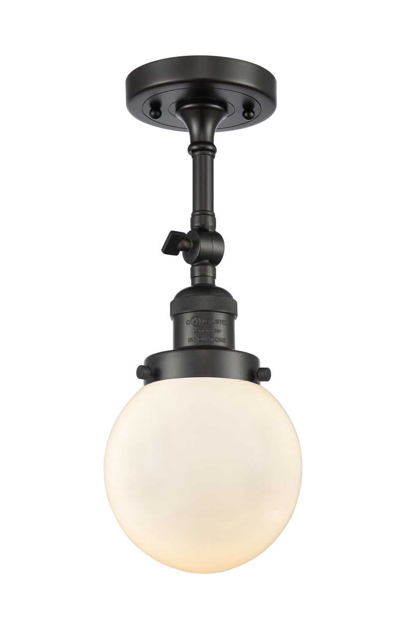 Innovations 201F-OB-G201-6 One Light Semi-Flush Mount, Oil Rubbed Bronze