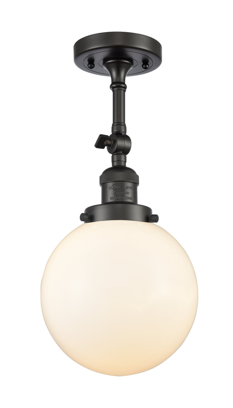 Innovations 201F-OB-G201-8 One Light Semi-Flush Mount, Oil Rubbed Bronze