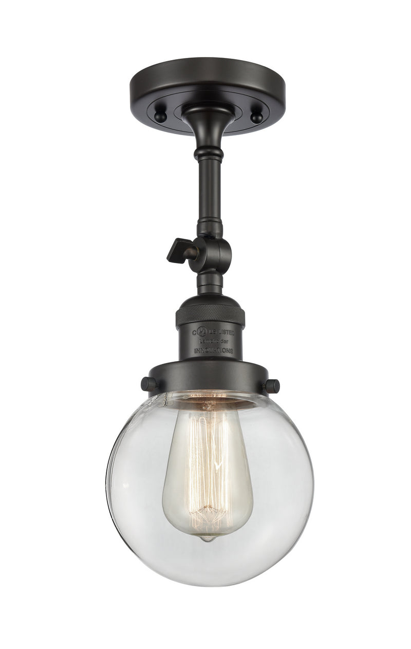 Innovations 201F-OB-G202-6 One Light Semi-Flush Mount, Oil Rubbed Bronze