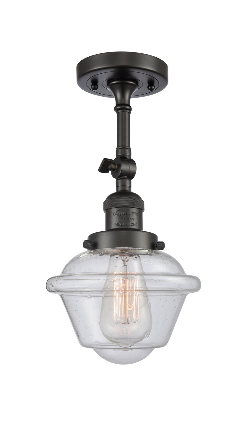 Innovations 201F-OB-G534 One Light Semi-Flush Mount, Oil Rubbed Bronze