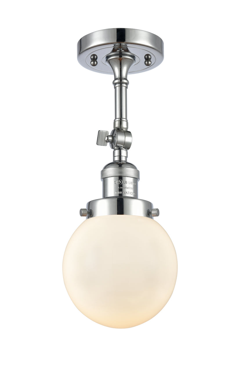 Innovations 201F-PC-G201-6 One Light Semi-Flush Mount, Polished Chrome