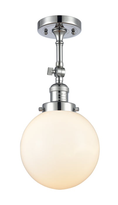 Innovations 201F-PC-G201-8 One Light Semi-Flush Mount, Polished Chrome
