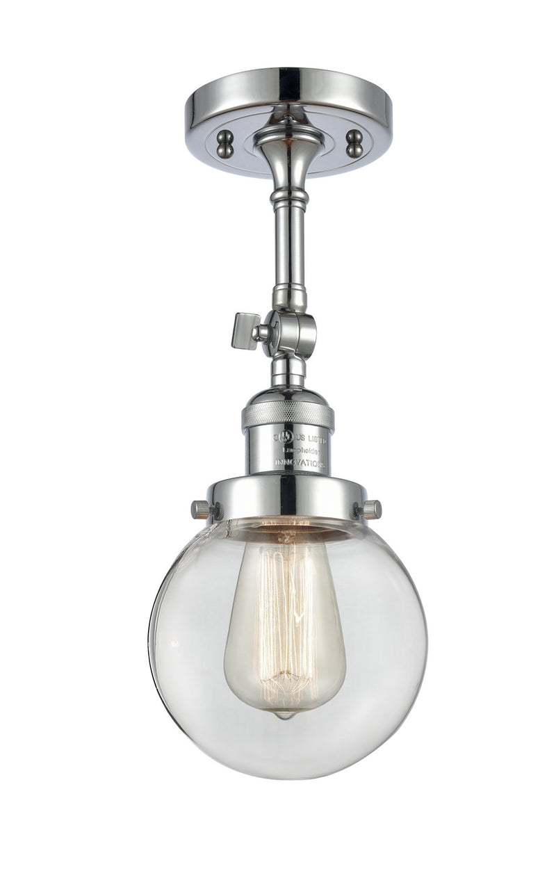Innovations 201F-PC-G202-6 One Light Semi-Flush Mount, Polished Chrome