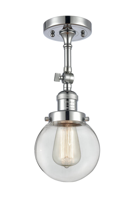 Innovations 201F-PC-G202-6 One Light Semi-Flush Mount, Polished Chrome