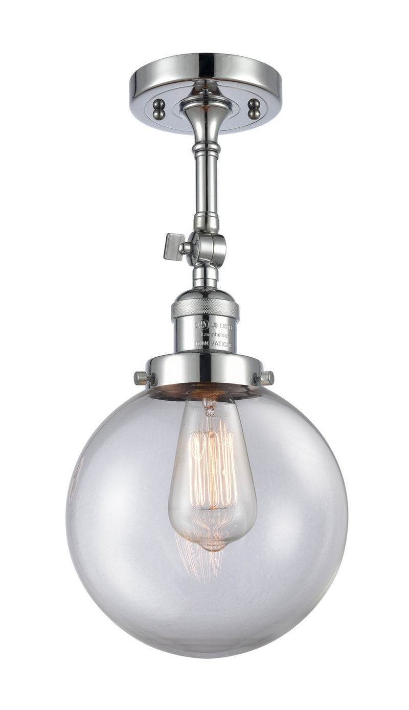Innovations 201F-PC-G202-8 One Light Semi-Flush Mount, Polished Chrome