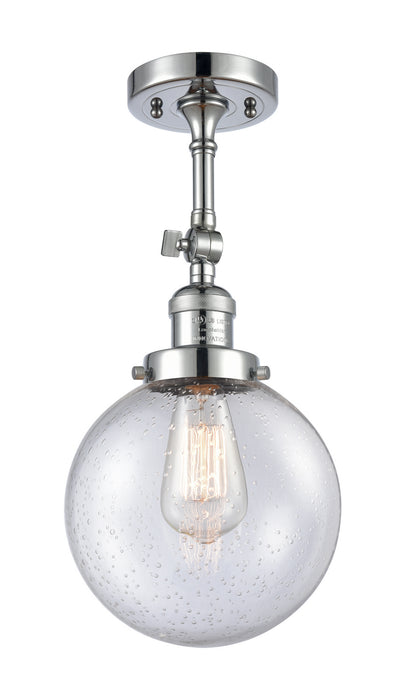 Innovations 201F-PC-G204-8 One Light Semi-Flush Mount, Polished Chrome